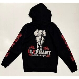 New The‎ White Stripes Elephant Hoodie Black Mens Size Medium Graphic Sweatshirt